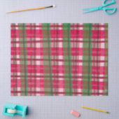 Papier Mousseline Aquarelle Plaid Main-Drake Moderne Rustique Preppy (Artisanat)