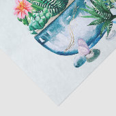 Papier Mousseline Aquarelle Plantes succulents dans les pots (Détail)