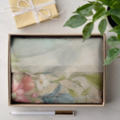 Papier Mousseline Aquarelle Portrait de lapin et fleurs (Cadeau)