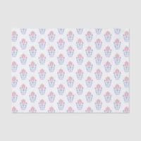 Aquarelle Preppy bleu blanc Chine Vase rose Bow