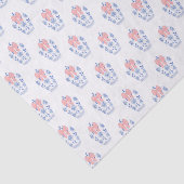 Papier Mousseline Aquarelle Preppy bleu blanc Chine Vase rose Bow (Détail)