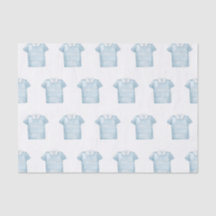 Aquarelle Preppy Blue Monogram Golf Polo Shirt