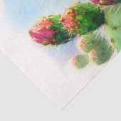 Papier Mousseline Aquarelle Prickly Pear Cactus Fleurs Découpage (Détail)