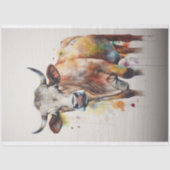 Papier Mousseline Aquarelle psychédélique Vache 3 papier découpage (Recto)