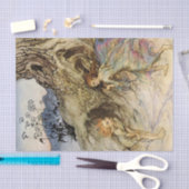 Papier Mousseline Aquarelle "Puck and a Fairy" par Arthur Rackham (Artisanat)