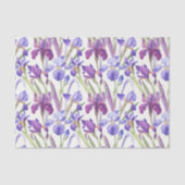 Papier Mousseline Aquarelle Purple Iris Fleurs (Recto)