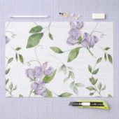 Papier Mousseline Aquarelle Purple Pois Doux Fleurs (Artisanat)