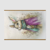 Papier Mousseline Aquarelle Rabbit, Écharpe verte, Découpage BZ2 (Recto)