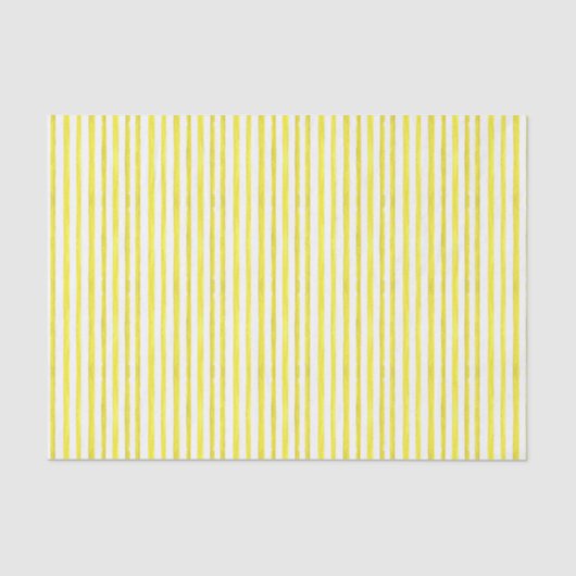 Papier Mousseline Aquarelle Rayures jaune et blanc (Recto)