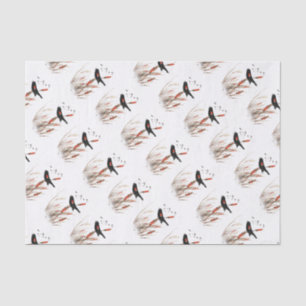 Papier Mousseline Aquarelle Red Wing Blackbird Oiseau Art de la natu
