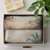 Papier Mousseline Aquarelle Rétro Pirate Bateau Palm Tree Decoupage (Cadeau)