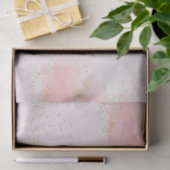 Papier Mousseline Aquarelle rose & blanc avec éclat d'or (Cadeau)