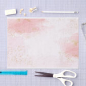 Papier Mousseline Aquarelle rose & blanc avec éclat d'or (Artisanat)