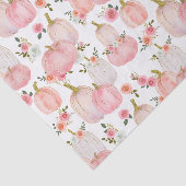 Papier Mousseline Aquarelle rose Citrouille Florals Pastel Rose (Détail)