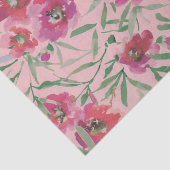 Papier Mousseline Aquarelle rose Collage floral de Fleurs (Détail)