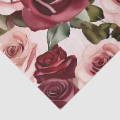 Papier Mousseline Aquarelle rose et bordeaux (Détail)