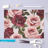 Papier Mousseline Aquarelle rose et bordeaux (Artisanat)