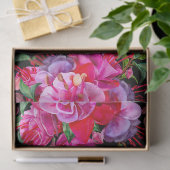 Papier Mousseline Aquarelle rose et noire Fuchsia Blooms (Cadeau)