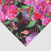 Papier Mousseline Aquarelle rose et noire Fuchsia Blooms (Détail)