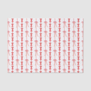 Papier Mousseline Aquarelle Rose et Rouge Coquette Bows