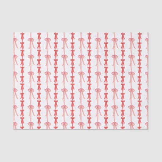 Papier Mousseline Aquarelle Rose et Rouge Coquette Bows (Recto)