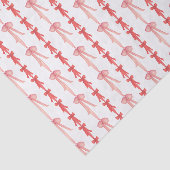 Papier Mousseline Aquarelle Rose et Rouge Coquette Bows (Détail)