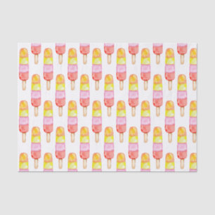 Papier Mousseline Aquarelle rose et rouge Popsicles