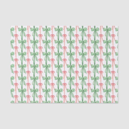 Papier Mousseline Aquarelle Rose et Vert Coquette Vaches (Recto)