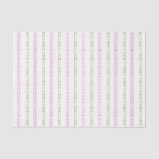 Papier Mousseline Aquarelle rose et vert Mahjong (Recto)