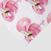 Papier Mousseline Aquarelle rose exotique moderne Motif flamant (Détail)