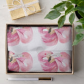 Papier Mousseline Aquarelle rose exotique moderne Motif flamant (Cadeau)