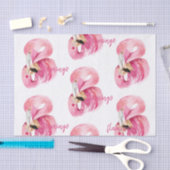 Papier Mousseline Aquarelle rose exotique moderne Motif flamant (Artisanat)