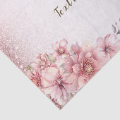 Papier Mousseline Aquarelle rose Fleurs Parties scintillant brillant (Détail)