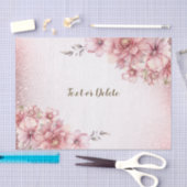 Papier Mousseline Aquarelle rose Fleurs Parties scintillant brillant (Artisanat)