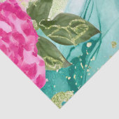 Papier Mousseline Aquarelle rose Fleurs tropicales Encre d'alcool (Détail)