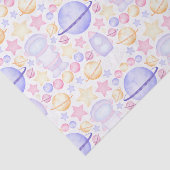 Papier Mousseline Aquarelle rose mignonne Astronautes de l'espace An (Détail)