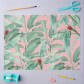 Papier Mousseline Aquarelle rose moderne Tropical Banana Palm Feuill (Artisanat)
