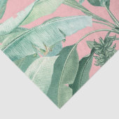 Papier Mousseline Aquarelle rose moderne Tropical Banana Palm Feuill (Détail)