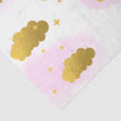 Papier Mousseline Aquarelle rose Nuages Gold Stars Sky (Détail)