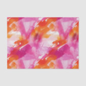 Papier Mousseline Aquarelle rose orange Abstrait (Recto)
