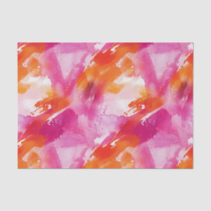 Papier Mousseline Aquarelle rose orange Abstrait