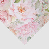 Papier Mousseline Aquarelle rose pâle Rose Floral (Détail)