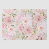 Papier Mousseline Aquarelle rose pâle Rose Floral (Recto)