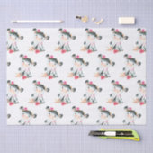 Papier Mousseline Aquarelle rose Petite vache (Artisanat)