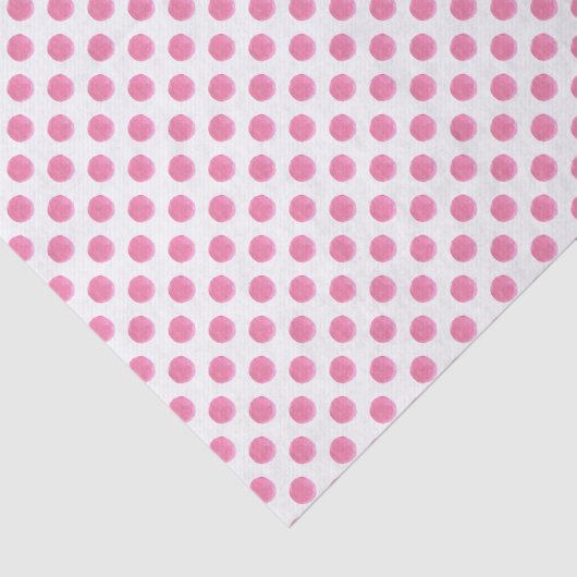 Papier Mousseline aquarelle rose pois dotty design (Détail)