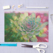 Papier Mousseline Aquarelle rose rose rustique Succulente (Artisanat)