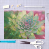 Papier Mousseline Aquarelle rose rose rustique Succulente (Artisanat)