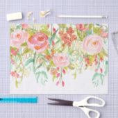 Papier Mousseline Aquarelle rose Roses (Artisanat)