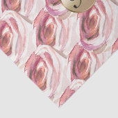 Papier Mousseline Aquarelle rose Roses Monogramme Elégant Personnali (Détail)