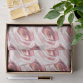 Papier Mousseline Aquarelle rose Roses Monogramme Elégant Personnali (Cadeau)